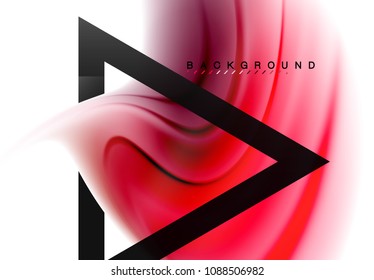 Swirl fluid flowing colors motion effect, holographic abstract background. Vector illustration