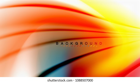 Swirl fluid flowing colors motion effect, holographic abstract background. Vector illustration