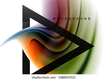 Swirl fluid flowing colors motion effect, holographic abstract background. Vector illustration