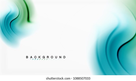 Swirl fluid flowing colors motion effect, holographic abstract background. Vector illustration