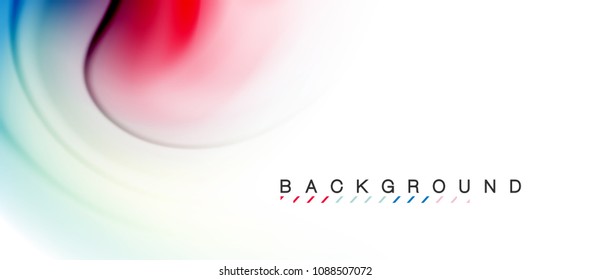 Swirl fluid flowing colors motion effect, holographic abstract background. Vector illustration