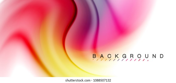 Swirl fluid flowing colors motion effect, holographic abstract background. Vector illustration