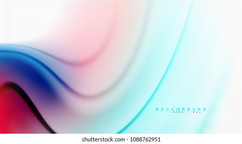 Swirl fluid flowing colors motion effect, holographic abstract background. Vector illustration