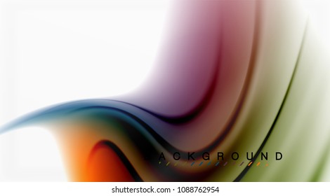 Swirl fluid flowing colors motion effect, holographic abstract background. Vector illustration