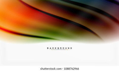 Swirl fluid flowing colors motion effect, holographic abstract background. Vector illustration