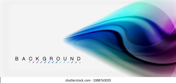 Swirl fluid flowing colors motion effect, holographic abstract background. Vector illustration