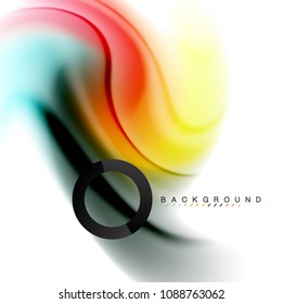 Swirl fluid flowing colors motion effect, holographic abstract background. Vector illustration