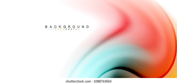 Swirl fluid flowing colors motion effect, holographic abstract background. Vector illustration
