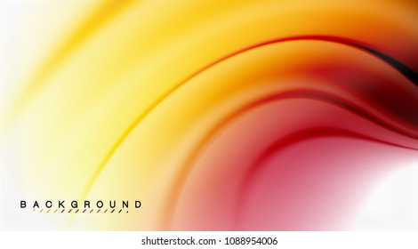 Swirl fluid flowing colors motion effect, holographic abstract background. Vector illustration