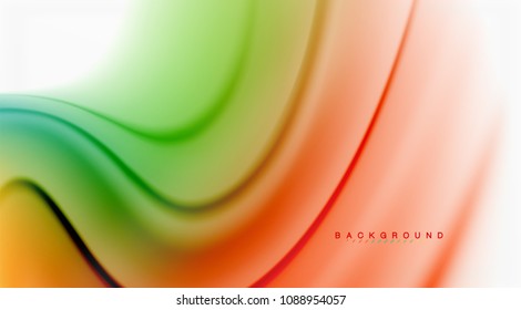 Swirl fluid flowing colors motion effect, holographic abstract background. Vector illustration