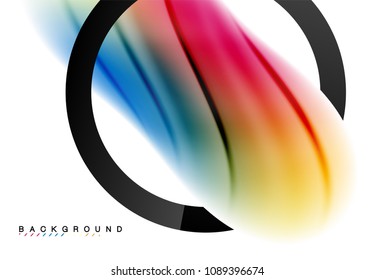 Swirl fluid flowing colors motion effect, holographic abstract background. Vector illustration