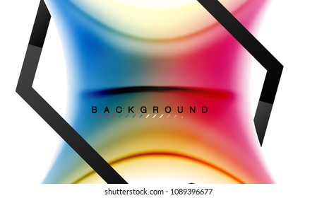 Efecto de movimiento de flujo de fluidos de fluidos de fluidos de fluidos, fondo holográfico abstracto. Ilustración del vector