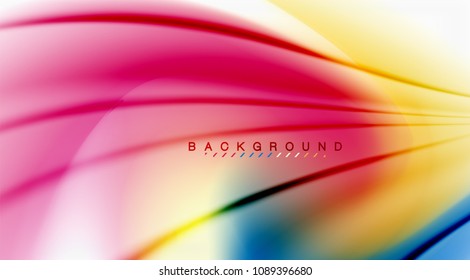 Swirl fluid flowing colors motion effect, holographic abstract background. Vector illustration