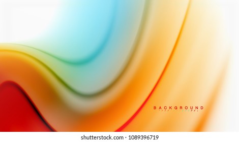 Swirl fluid flowing colors motion effect, holographic abstract background. Vector illustration