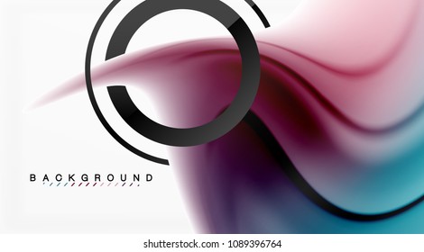 Swirl fluid flowing colors motion effect, holographic abstract background. Vector illustration