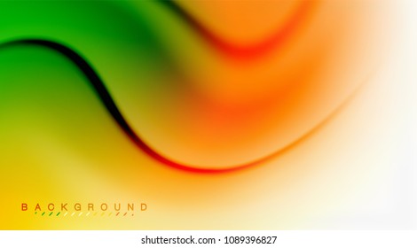 Swirl fluid flowing colors motion effect, holographic abstract background. Vector illustration