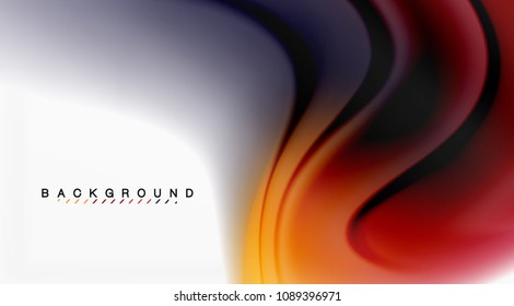 Efecto de movimiento de flujo de fluidos de fluidos de fluidos de fluidos, fondo holográfico abstracto. Ilustración del vector