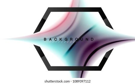 Swirl fluid flowing colors motion effect, holographic abstract background. Vector illustration