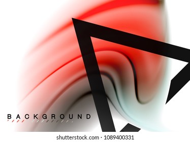 Swirl fluid flowing colors motion effect, holographic abstract background. Vector illustration