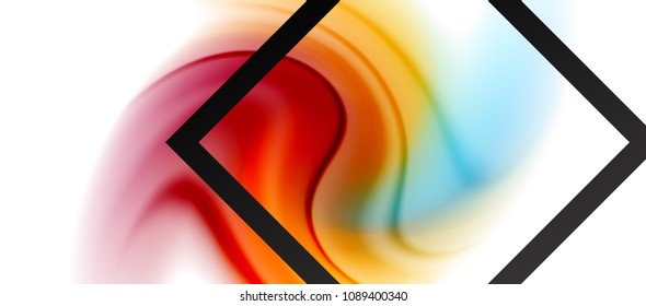 Swirl fluid flowing colors motion effect, holographic abstract background. Vector illustration