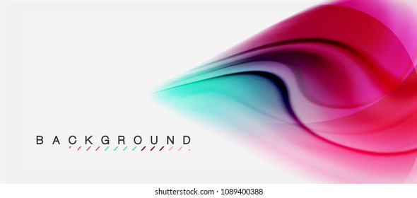 Swirl fluid flowing colors motion effect, holographic abstract background. Vector illustration