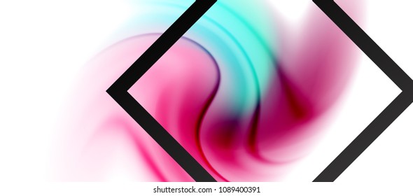 Swirl fluid flowing colors motion effect, holographic abstract background. Vector illustration