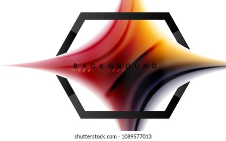 Swirl fluid flowing colors motion effect, holographic abstract background. Vector illustration