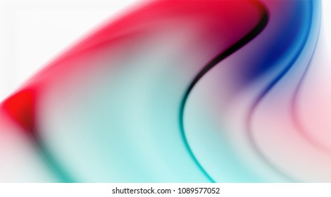 Swirl fluid flowing colors motion effect, holographic abstract background. Vector illustration