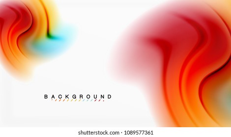 Swirl fluid flowing colors motion effect, holographic abstract background. Vector illustration