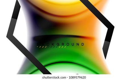Swirl fluid flowing colors motion effect, holographic abstract background. Vector illustration