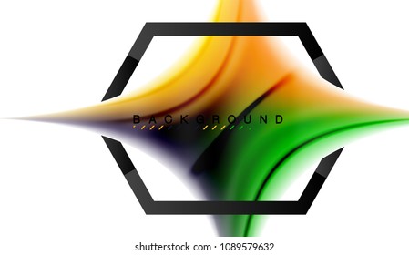 Swirl fluid flowing colors motion effect, holographic abstract background. Vector illustration