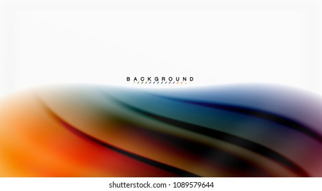 Swirl fluid flowing colors motion effect, holographic abstract background. Vector illustration