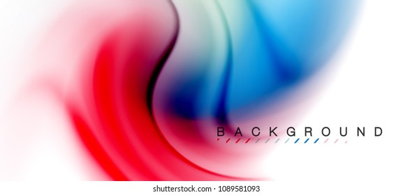 Swirl fluid flowing colors motion effect, holographic abstract background. Vector illustration
