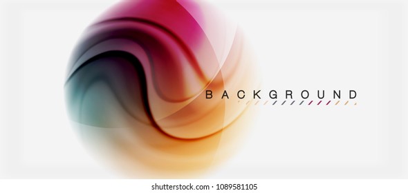 Swirl fluid flowing colors motion effect, holographic abstract background. Vector illustration