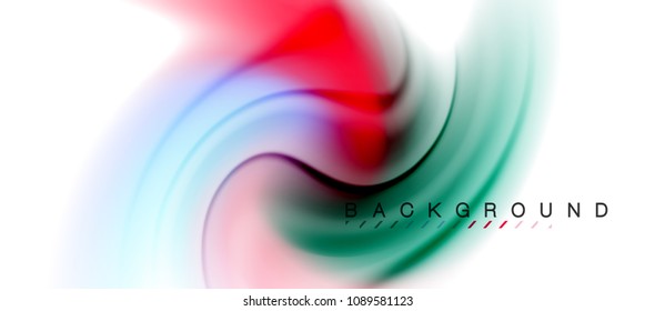 Swirl fluid flowing colors motion effect, holographic abstract background. Vector illustration