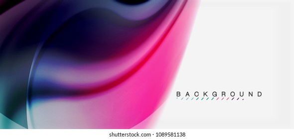 Swirl fluid flowing colors motion effect, holographic abstract background. Vector illustration