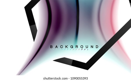 Swirl fluid flowing colors motion effect, holographic abstract background. Vector illustration