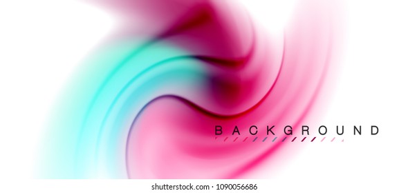 Swirl fluid flowing colors motion effect, holographic abstract background. Vector illustration