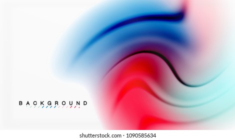 Swirl fluid flowing colors motion effect, holographic abstract background. Vector illustration