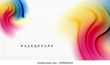 Swirl fluid flowing colors motion effect, holographic abstract background. Vector illustration