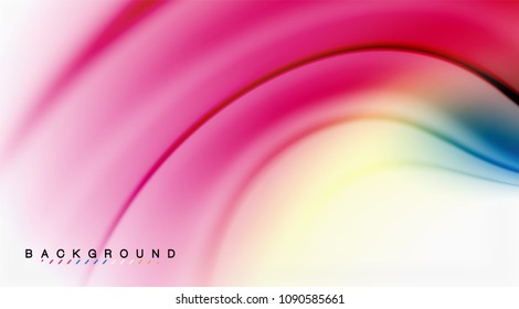 Swirl fluid flowing colors motion effect, holographic abstract background. Vector illustration