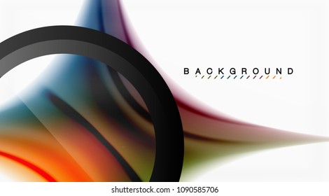 Swirl fluid flowing colors motion effect, holographic abstract background. Vector illustration