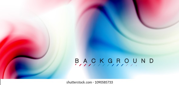 Swirl fluid flowing colors motion effect, holographic abstract background. Vector illustration