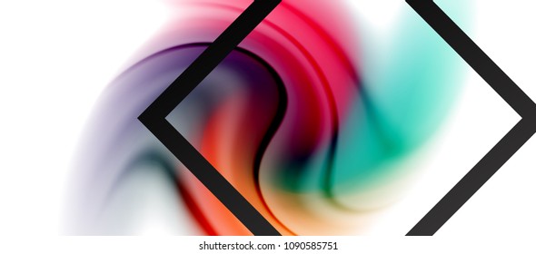 Efecto de movimiento de flujo de fluidos de fluidos de fluidos de fluidos, fondo holográfico abstracto. Ilustración del vector