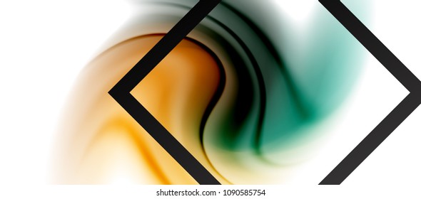Swirl fluid flowing colors motion effect, holographic abstract background. Vector illustration