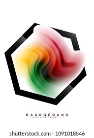 Swirl fluid flowing colors motion effect, holographic abstract background. Vector illustration