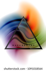 Efecto de movimiento de flujo de fluidos de fluidos de fluidos de fluidos, fondo holográfico abstracto. Ilustración del vector