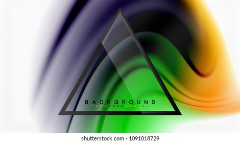 Efecto de movimiento de flujo de fluidos de fluidos de fluidos de fluidos, fondo holográfico abstracto. Ilustración del vector