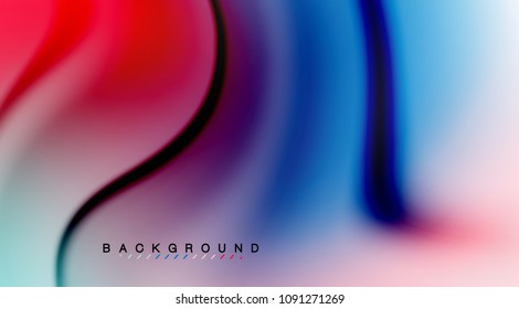 Swirl fluid flowing colors motion effect, holographic abstract background. Vector illustration