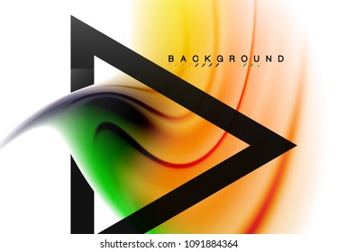 Swirl fluid flowing colors motion effect, holographic abstract background. Vector illustration